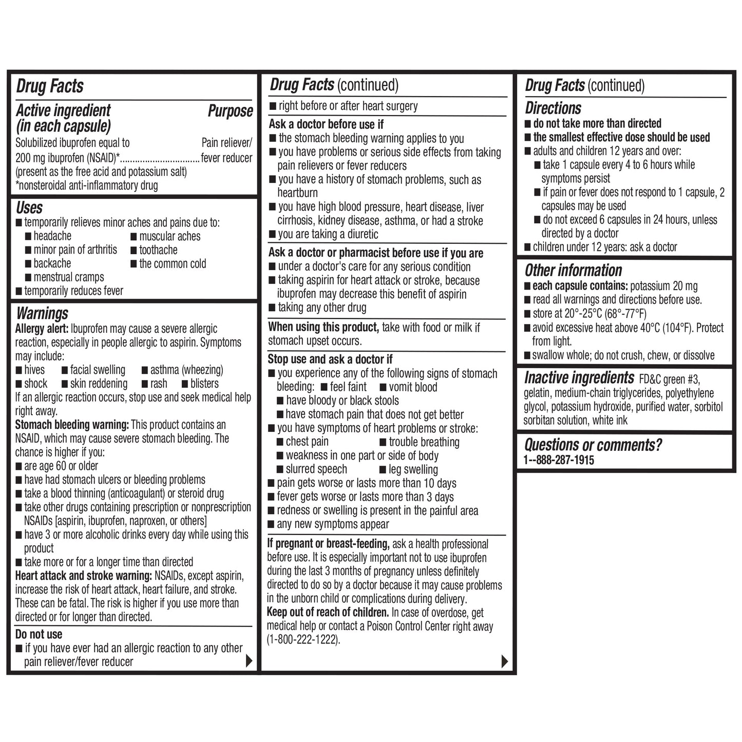 Equate Ibuprofen Mini Softgels, analgésico e redutor de febre, 200 mg, 80 contagens