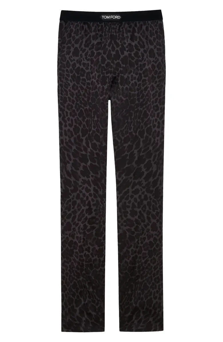 Men's Leopard Print Stretch Silk Pajama Pants TOM FORD