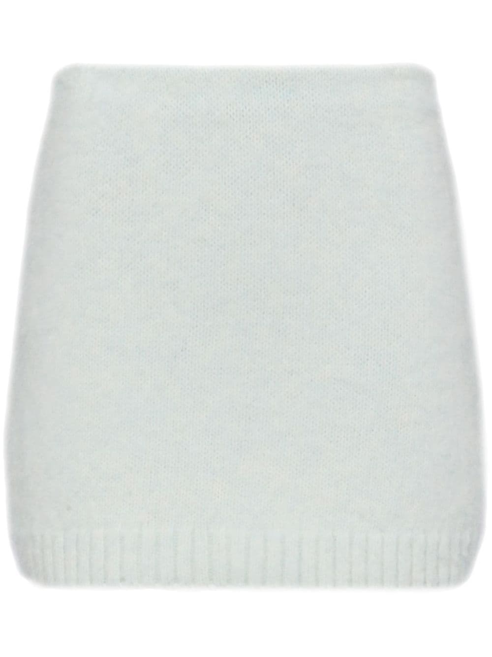 Prada triangle-logo wool skirt