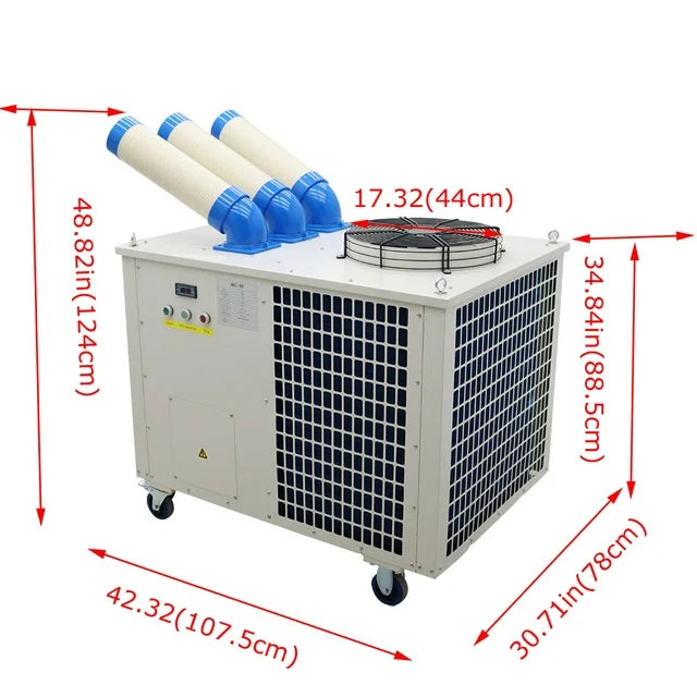 INTSUPERMAI Industrial Air Conditioner Cooling Aircon 3 Tubes 220V