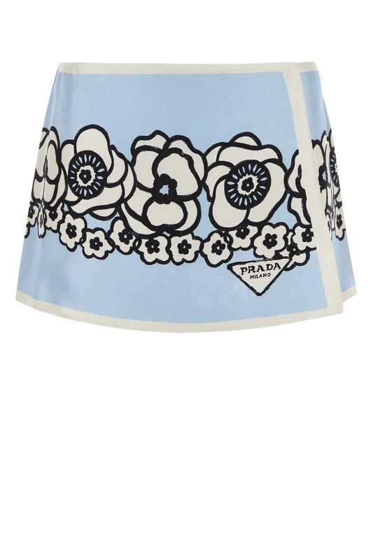 Prada Floral Printed Mini Skirt