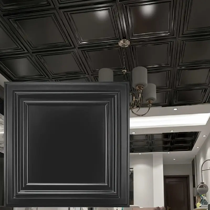 12pcs 3D PVC Ceiling Panels, Waterproof Moisture-Proof PVC Wall Panels