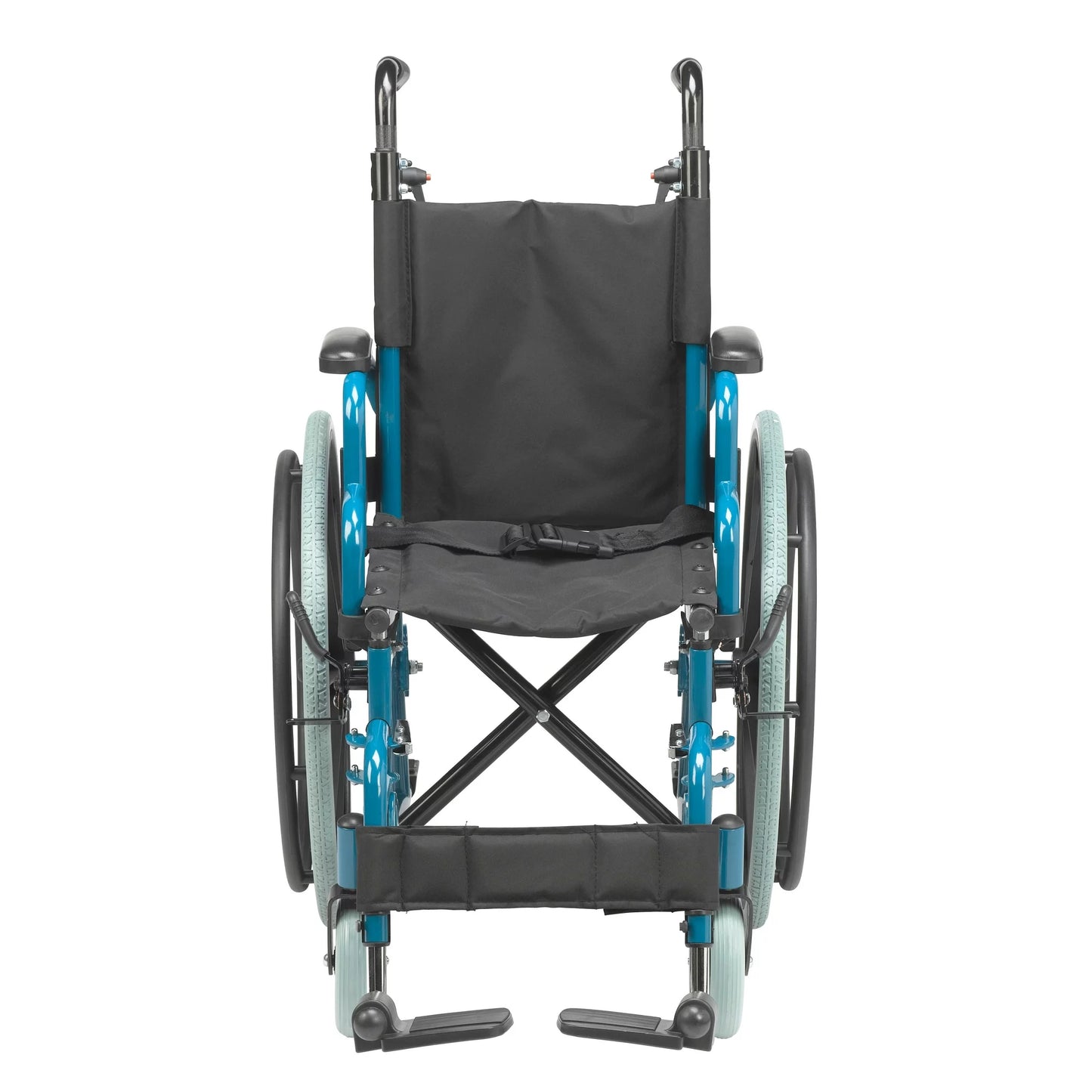 Inspired by Drive Wallaby Pediatric Folding Wheelchair, 14", Jet Fighter Blue