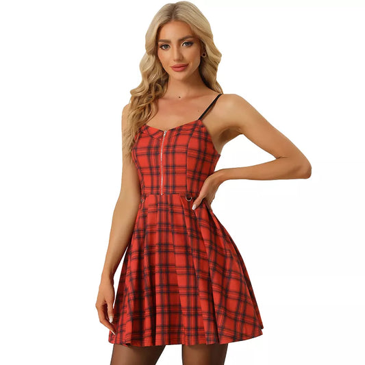 Women's Plaid Dress Christmas A-line Skater Dress