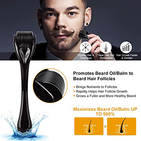 Jurgen K Beard Growth Kit - Kit de barba com óleo de crescimento de barba, massageador de barba, bálsamo, pente - crescimento de pêlos faciais e crescimento de barba irregular