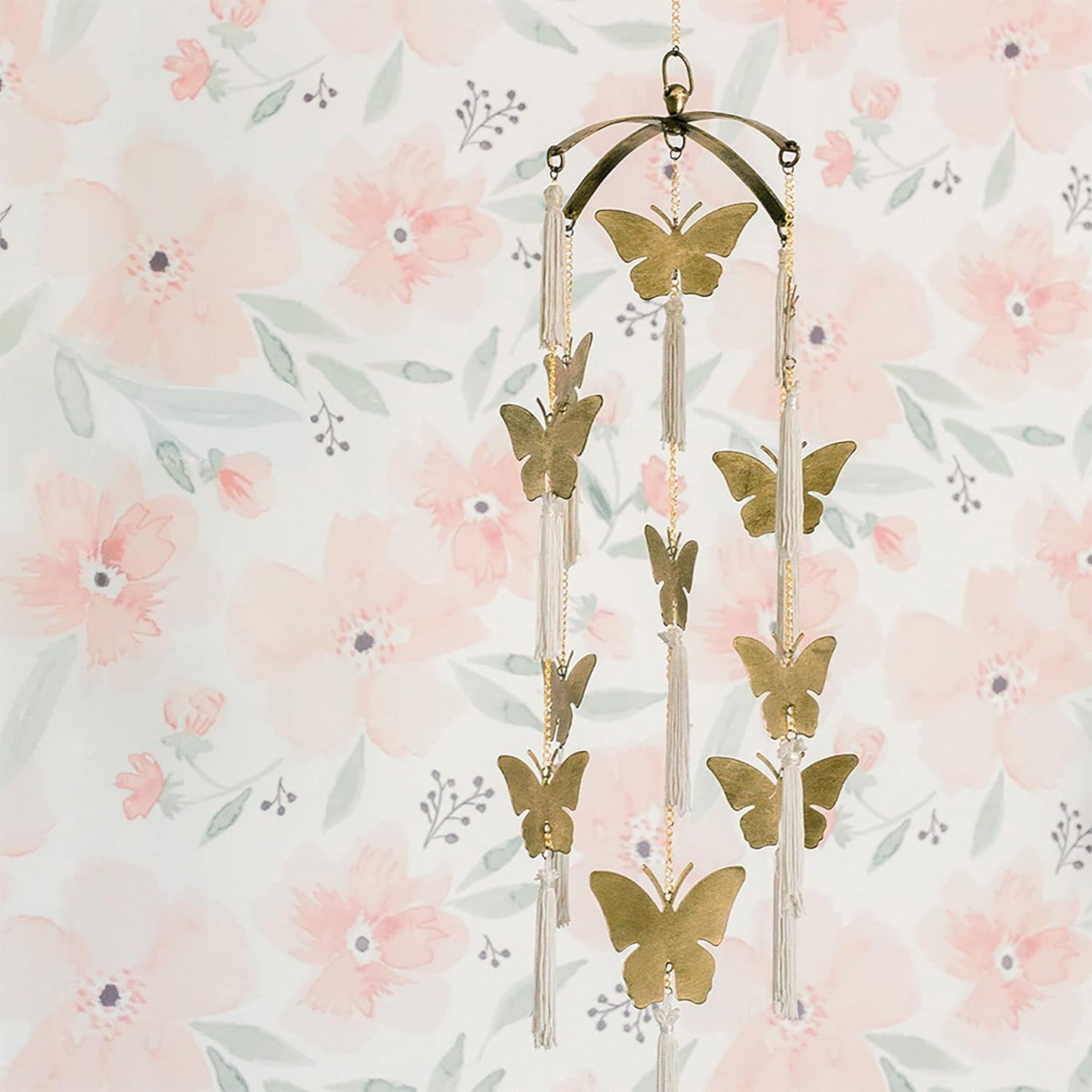 Crane Baby Floral Wallpaper for Nursery, Removable Wallpaper for Boys and Girls, Pink