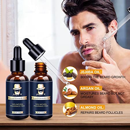 Jurgen K Beard Growth Kit - Kit de barba com óleo de crescimento de barba, massageador de barba, bálsamo, pente - crescimento de pêlos faciais e crescimento de barba irregular