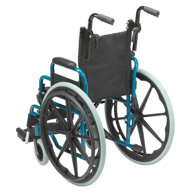 Inspired by Drive Wallaby Pediatric Folding Wheelchair, 14", Jet Fighter Blue