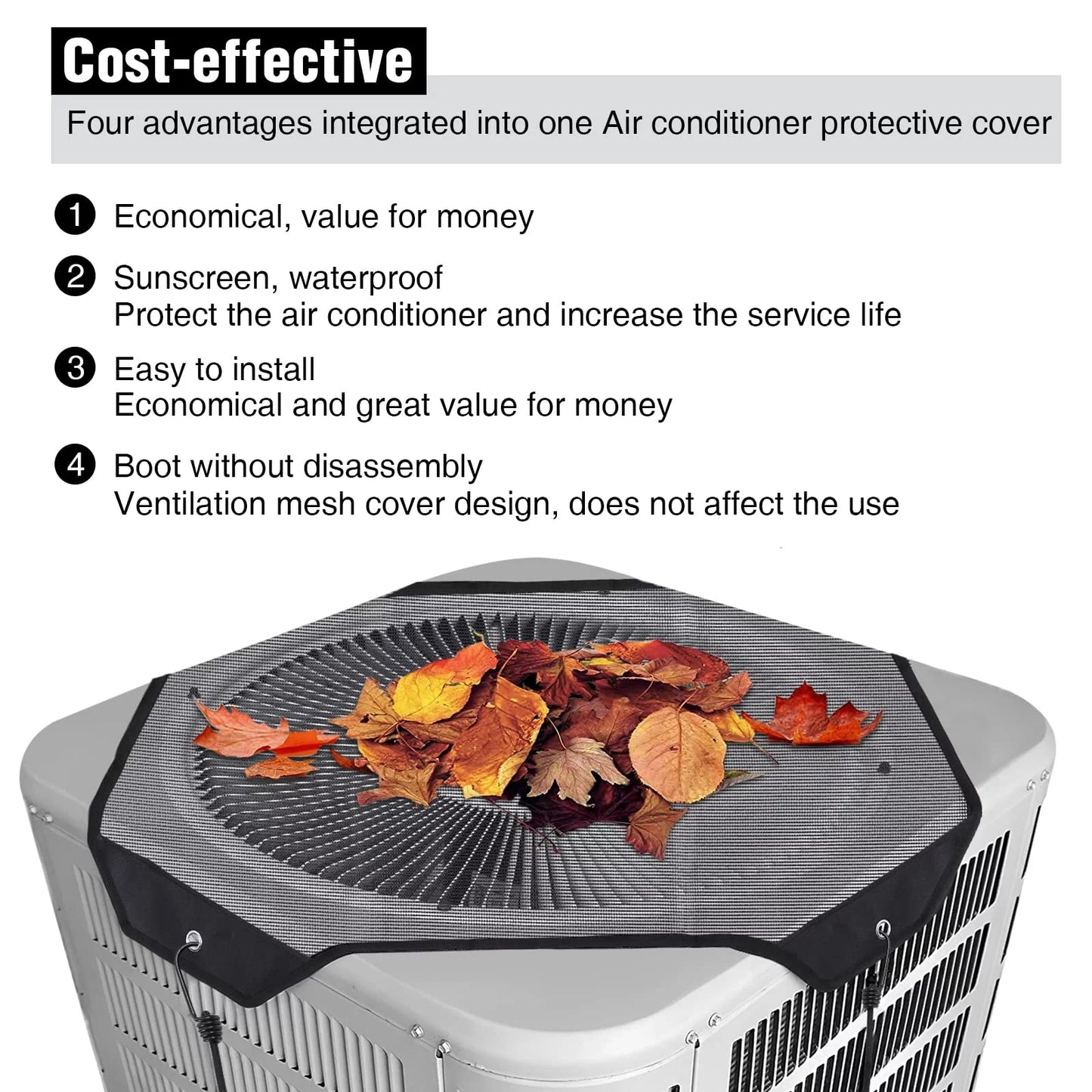 Kidlove Air Conditioner Cover for Central Outside Units - Waterproof Top Universal Outdoor AC Cover - Fits Up to 28"x 28"