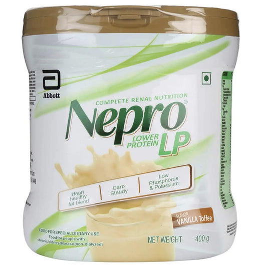 Abbott Nepro LP Powder Vanilla Toffe - Complete Renal Nutrition Carb Steady Lower Protein (400 GMS) for People with Kidney Disease (Non-DIALYZED)