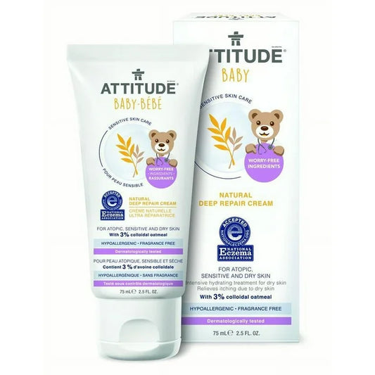 Attitude Baby Sensitive Skin Care Natural Deep Repair Cream, 2.5 Oz