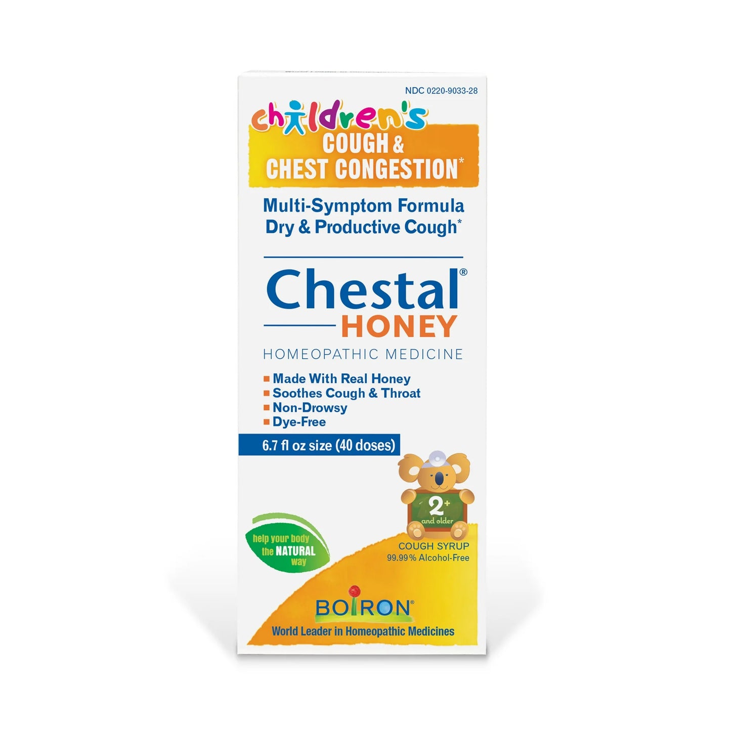 Boiron Chestal Kids Honey Cough Syrup, Homeopathic Medicine for Cough & Chest Congestion, Multi-Symptom Formula, Dry & Productive Cough, 6.7 fl oz