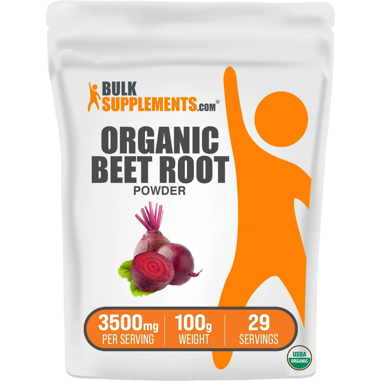 BulkSupplements.com Organic Beet Root Powder, 3500mg - Superfood Supplement (100G - 29 Serv)