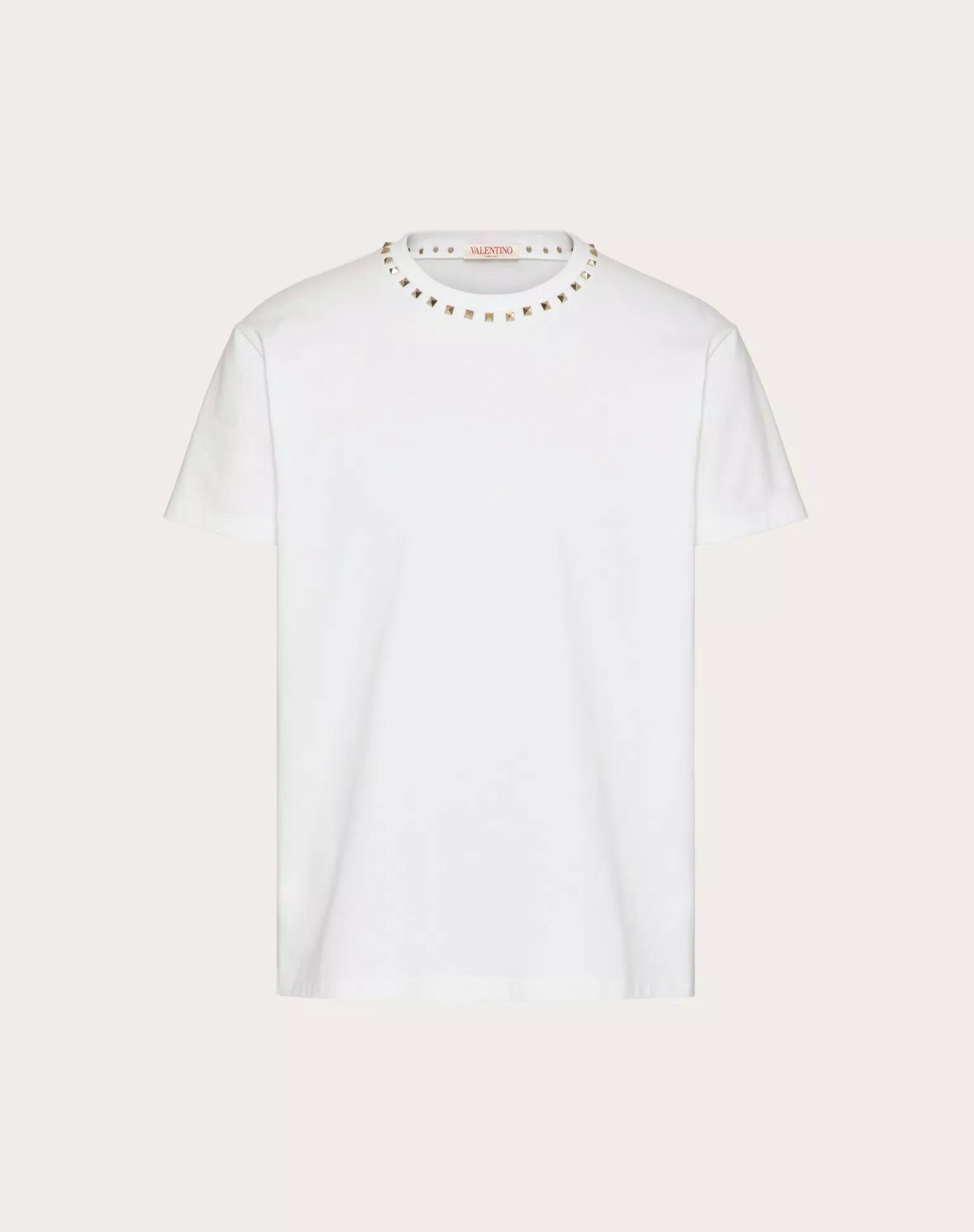 COTTON CREWNECK T-SHIRT WITH BLACK UNTITLED STUDS