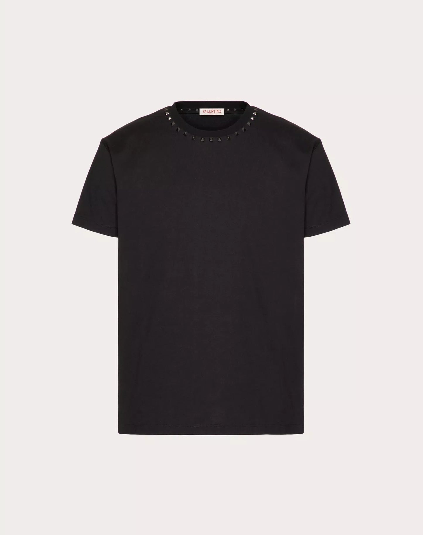 COTTON CREWNECK T-SHIRT WITH BLACK UNTITLED STUDS