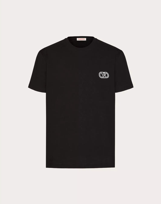 COTTON T-SHIRT WITH VLOGO SIGNATURE PATCH