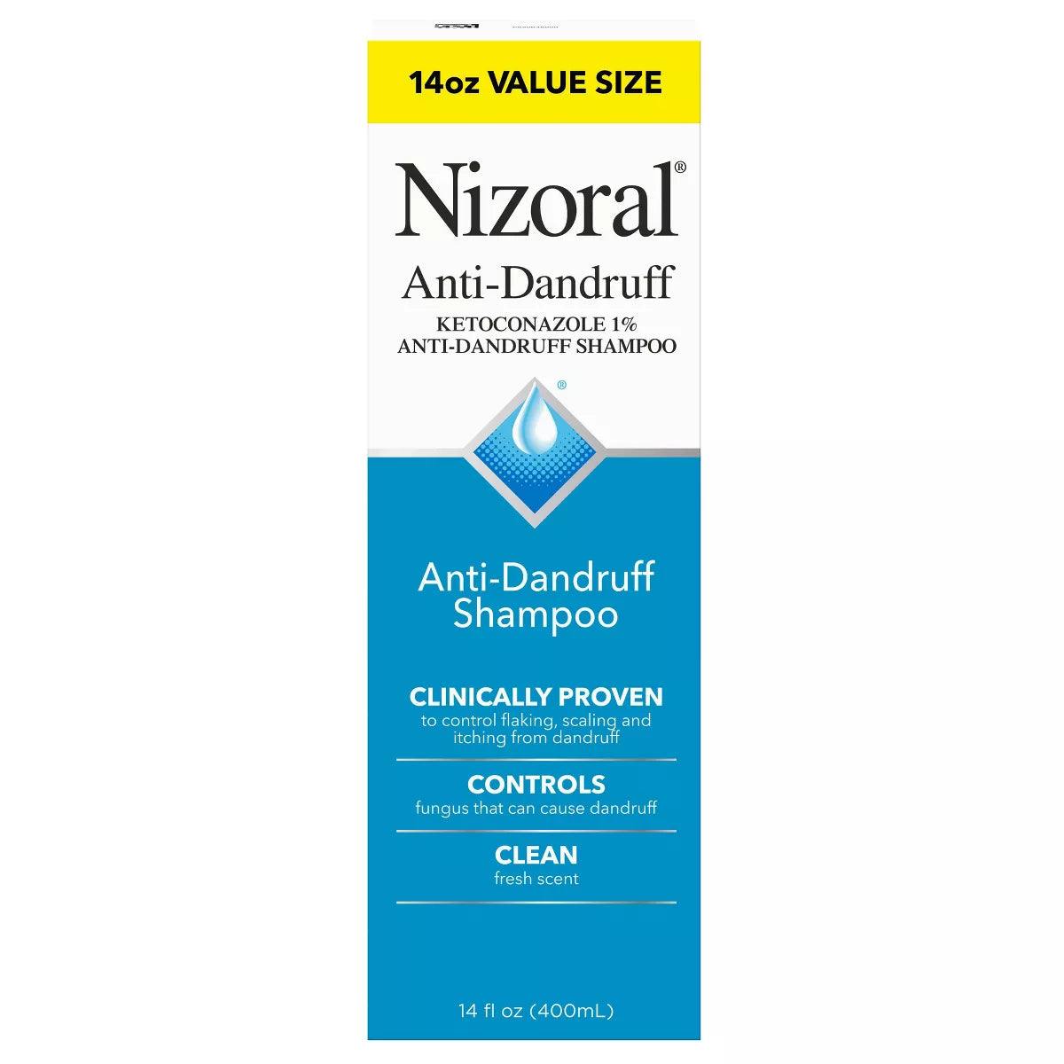 Nizoral Anti Dandruff Shampoo with 1% Ketoconazole, Clean Fresh Scent