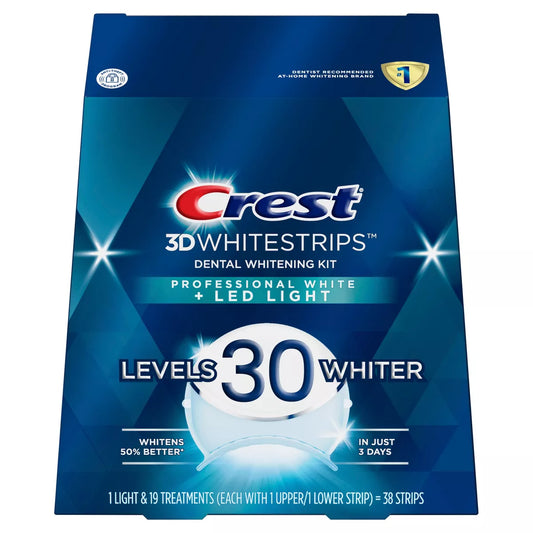 Crest 3D Whitestrips Professional White with LED Accelerator Light At-home Teeth Whitening Kit - 19 Treatments