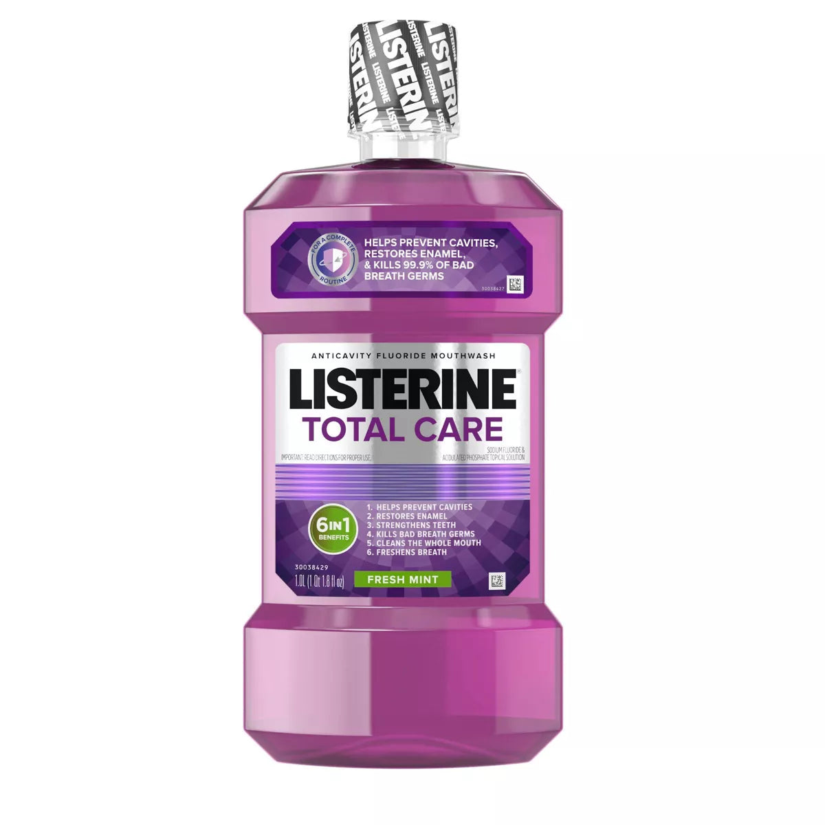 Listerine Total Care Fresh Mint Anticavity Mouthwash for Bad Breath and Enamel Strength