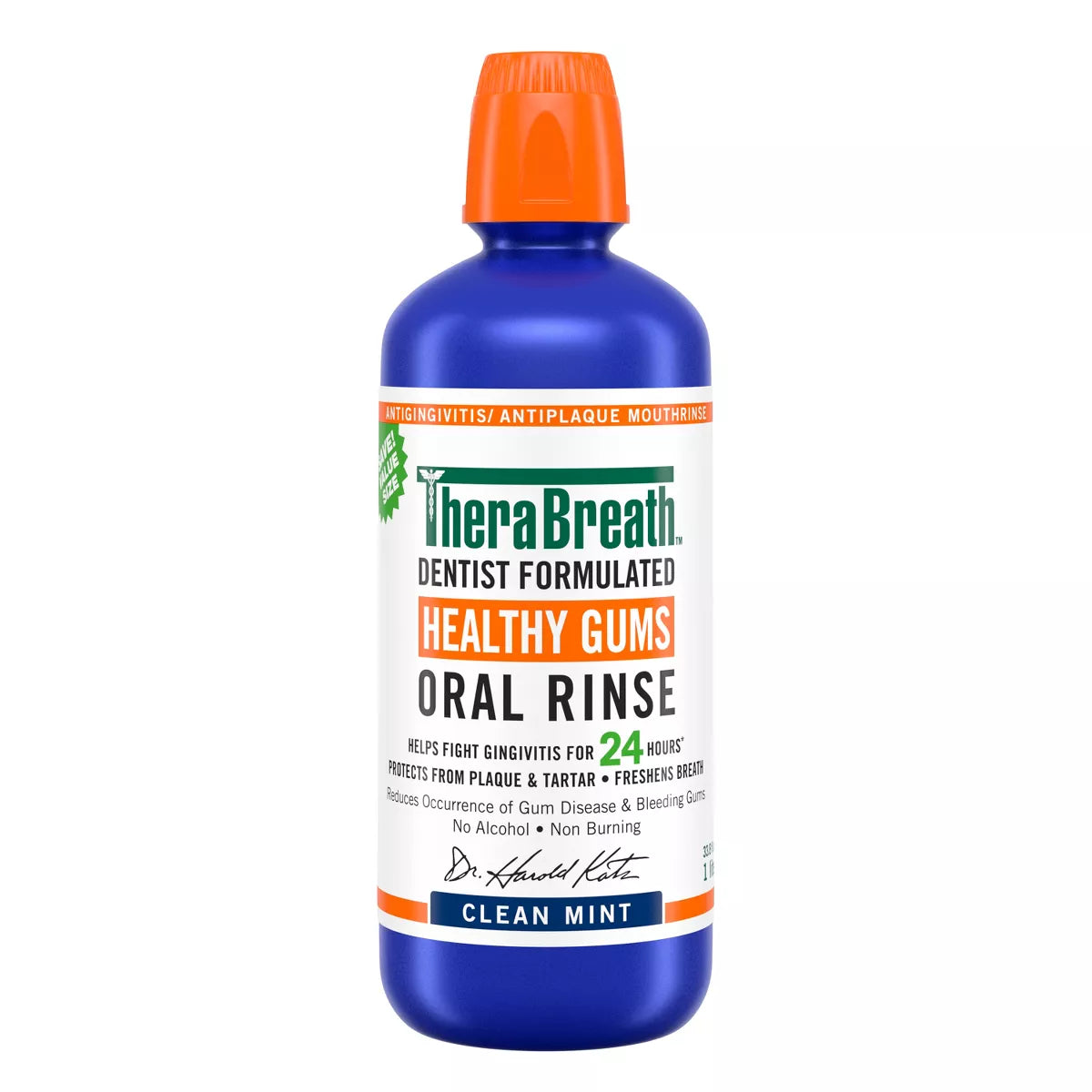 TheraBreath Healthy Mouthwash Rinse Mint - 16 fl oz