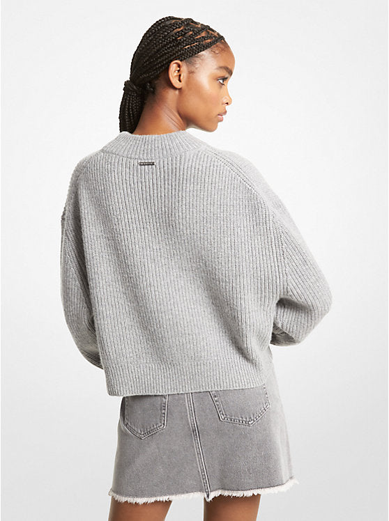 Embellished Logo Wool Blend Sweater