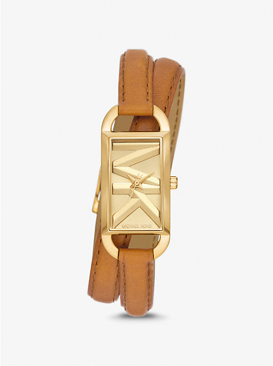 Mini Empire Gold-Tone and Leather Watch