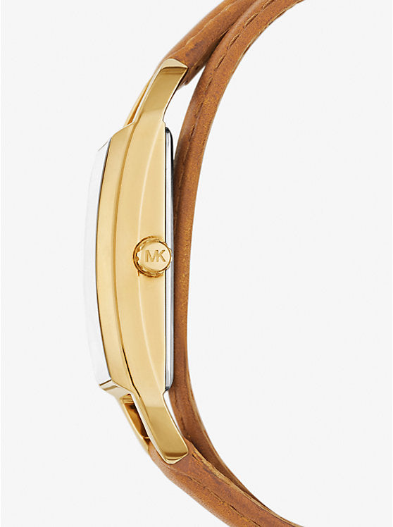 Mini Empire Gold-Tone and Leather Watch