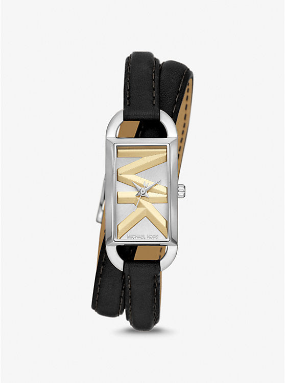 Mini Empire Silver-Tone and Leather Watch