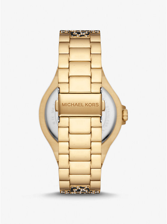 Oversized Lennox Animal Pavé Gold-Tone Watch