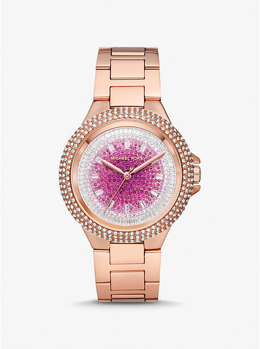 Oversized Camille Ombré Pavé Rose Gold-Tone Watch