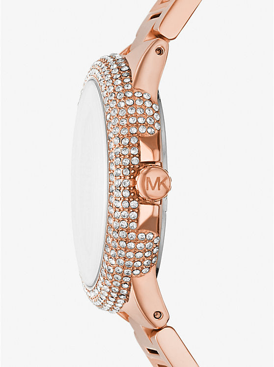 Oversized Camille Ombré Pavé Rose Gold-Tone Watch