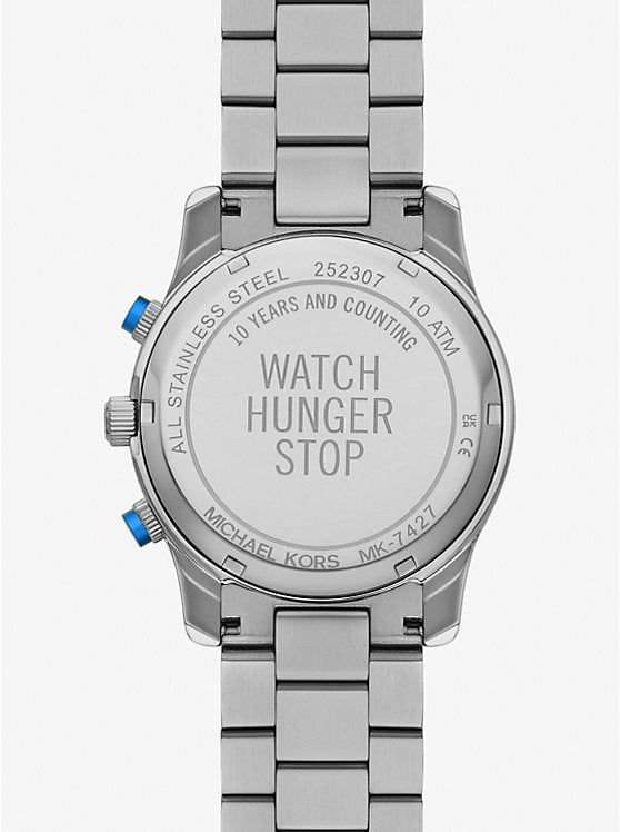 Watch Hunger Stop Oversized Runway Silver-Tone Watch