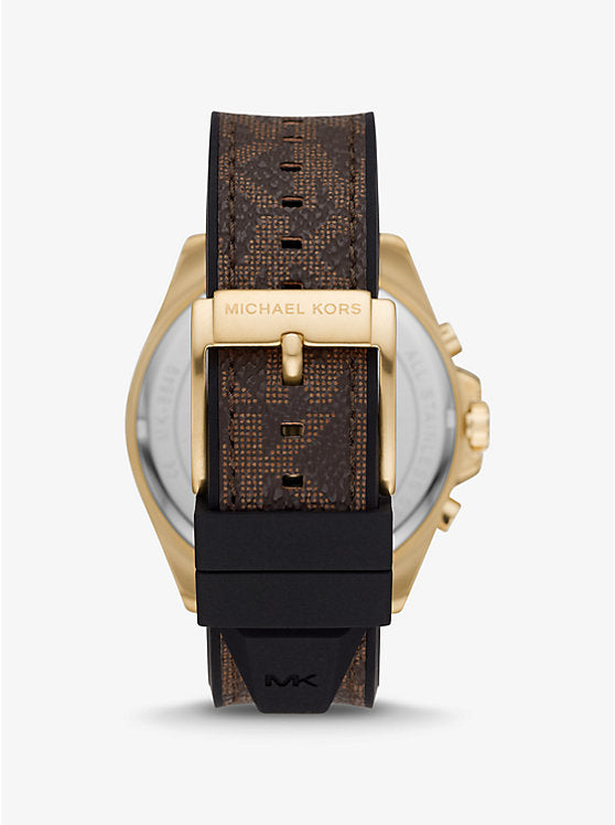 Oversized Brecken Logo and Gold-Tone Watch