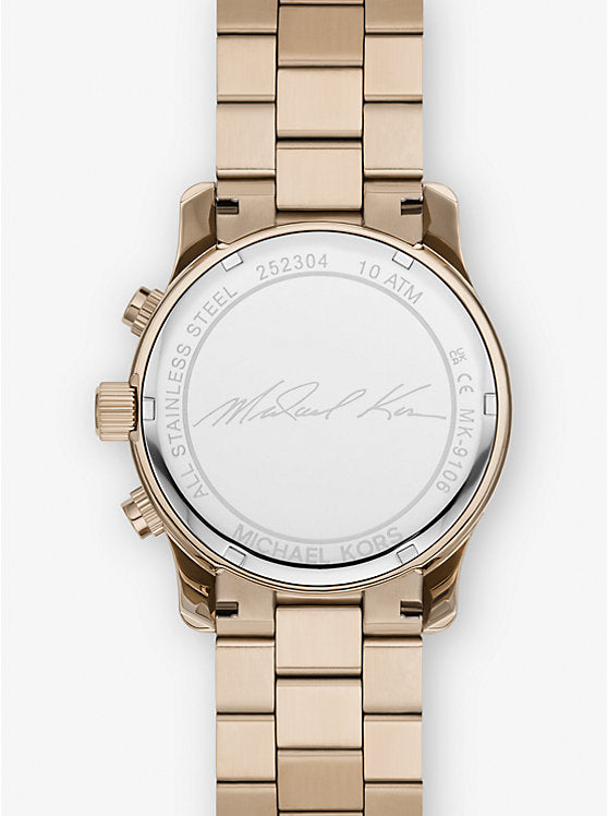 Oversized Runway Beige Gold-Tone Watch