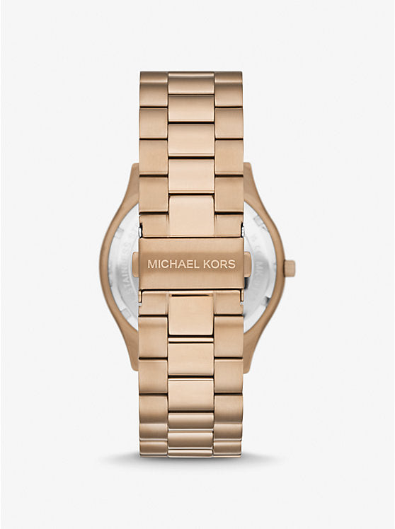 Oversized Slim Runway Beige Gold-Tone Watch