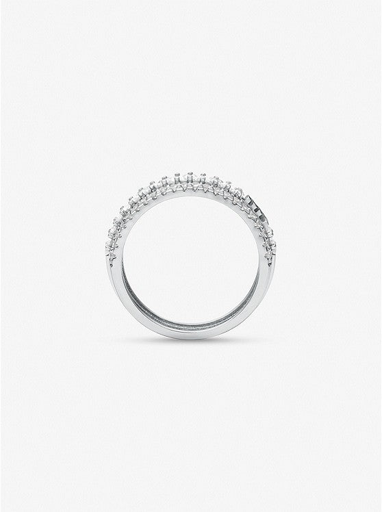 Precious Metal-Plated Sterling Silver Pavé Ring