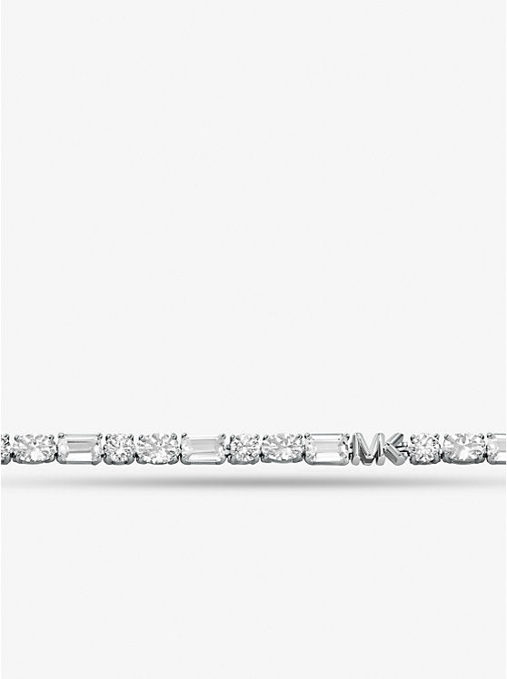 Precious Metal-Plated Sterling Silver Cubic Zirconia Tennis Bracelet