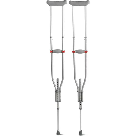 Medline Adjustable Quick-Fit Crutches, 4'7"- 6'7", 300 lbs. Capacity