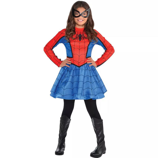 Partycity -Red spider girl costume for girls