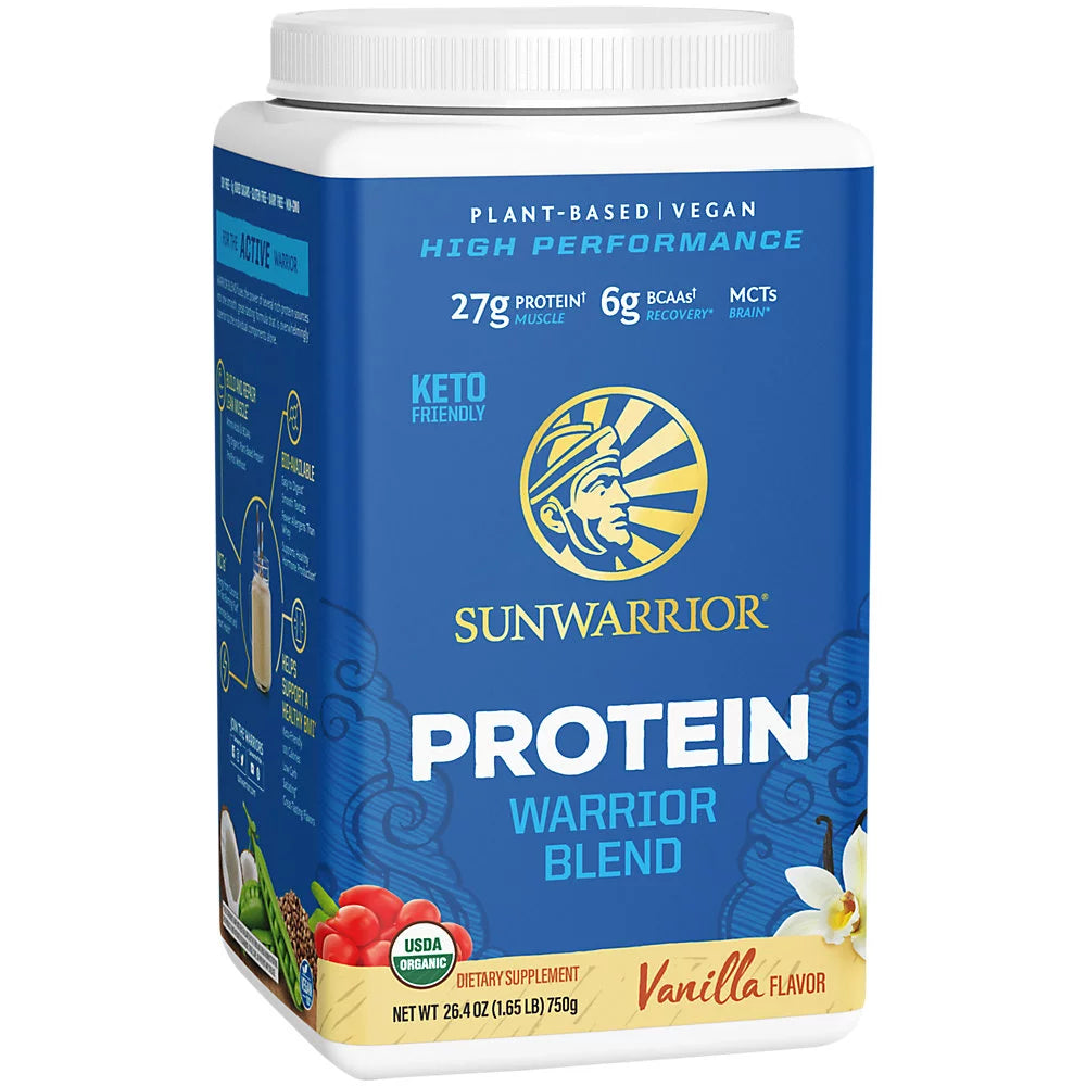 Sunwarrior Vanilla Protein Powder with BCAA | Plant Based Dairy Free Protein Powder, 750g