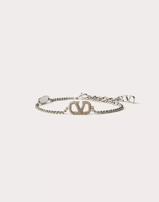 VLOGO SIGNATURE BRACELET IN METAL AND SWAROVSKI® CRYSTALS