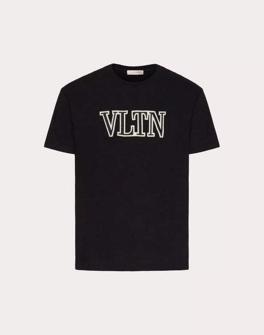 VLTN EMBROIDERED COTTON T-SHIRT