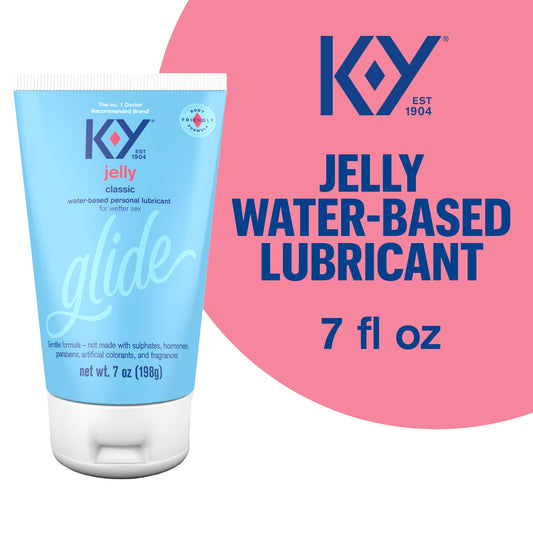 Lubrificante pessoal KY Jelly, fórmula à base de água que não agride o corpo, seguro para sexo anal, seguro para uso com preservativos de látex. Deslize para uma experiência melhor e mais úmida todos os dias. Para homens, mulheres, casais, 7 FL OZ