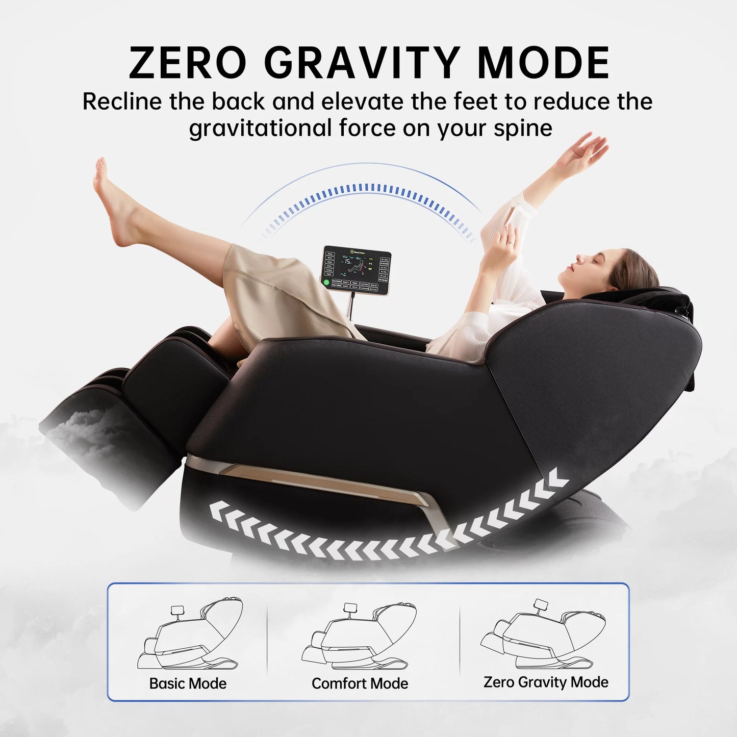 Real Relax Full Body Zero Gravity Shiatsu Recliner Electric Massage Chair, Black