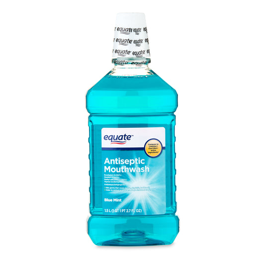 Enxaguatório bucal anti-séptico Equate Blue Mint!, Blue Mint, 50.7 fl oz