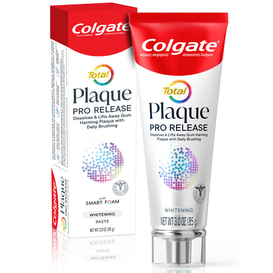 Pasta de dente branqueadora Colgate Total Plaque Pro Release, tubo de 3 onças