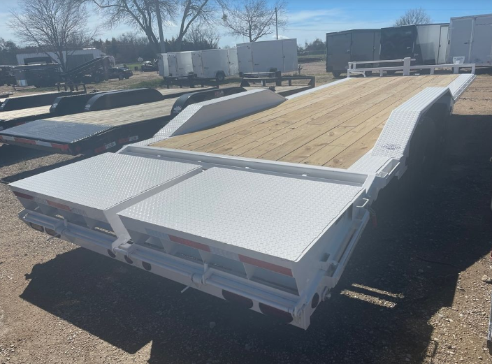 2024 East Texas Trailers | 8.5x24 | Equipment/Carhauler | 2-7k Axles | White | Macho Ramps |