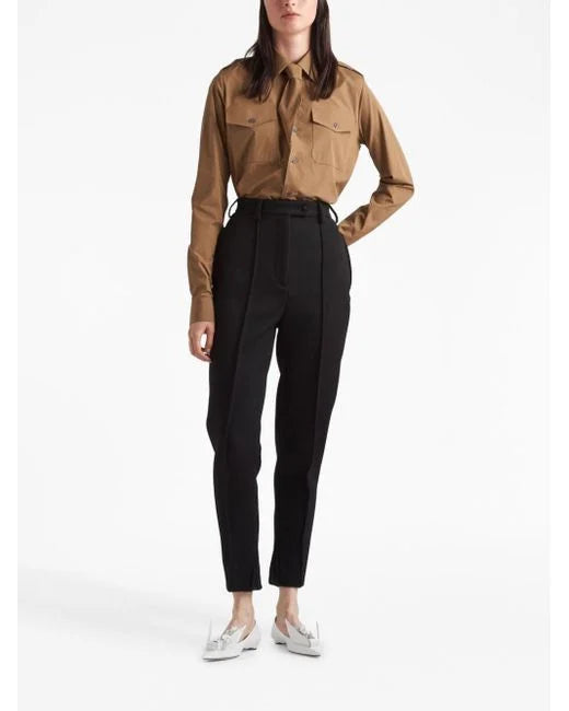 Prada Women's Black High-waist Skinny-cut Pants