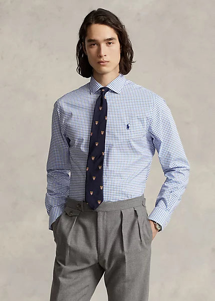 Slim Fit Checked Poplin Shirt