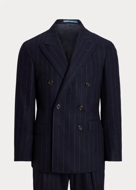 Polo Chalk-Stripe Wool Flannel Suit